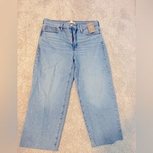 Madewell The Perfect Vintage Wide Leg Crop Jean Raw Hem 31